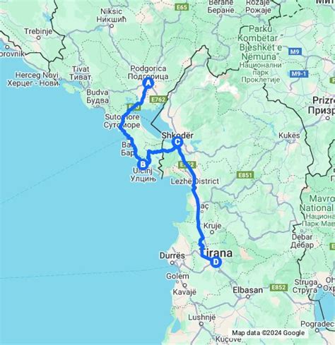 google maps podgorica directions